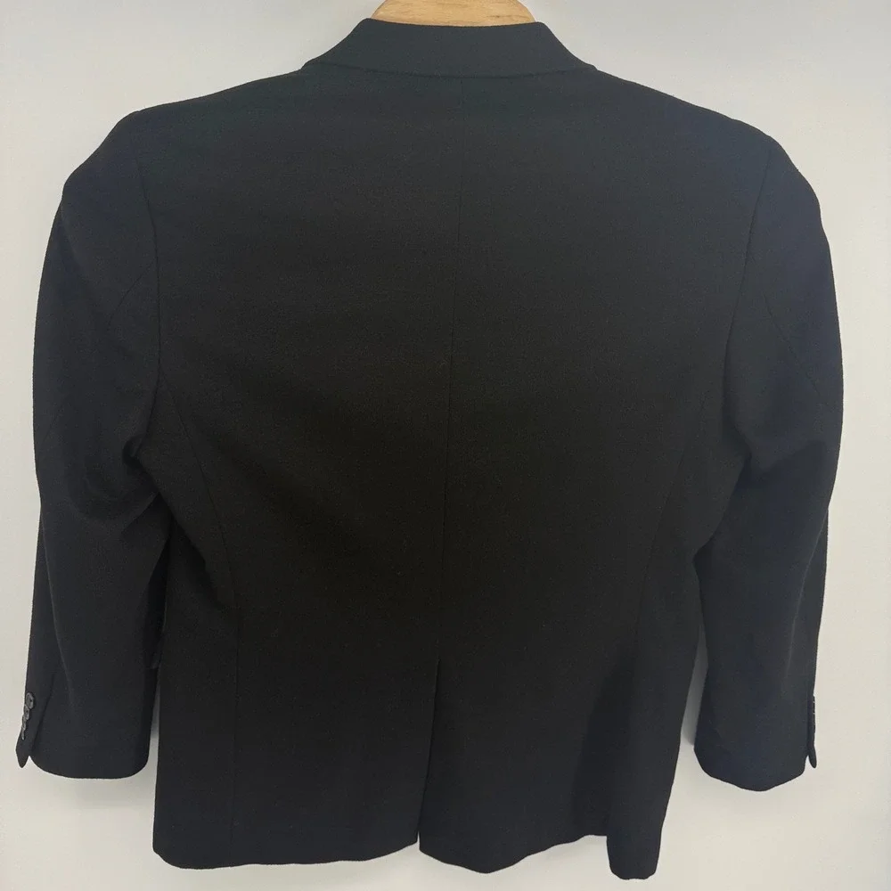 Nautica Mens 40R Black Wool Silk Cashmere Blend Two Button Blazer Sport Coat